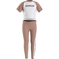 комплект,детски,пижами,calvin,klein,knit,set,pyjama,pinkmocha,white,pvh,whitehite,(pink)