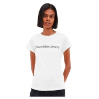 тениска,дамски,тениски,calvin,klein,jeans,core,institutional,logo,slim,fit,short,sleeve,t,shirt,white,(bright,white)