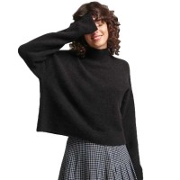 блуза,мъжки,пуловери,дамски,пуловери,superdry,vintage,essential,mock,neck,sweater,brown,(black)