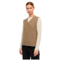 елек,мъжки,пуловери,дамски,пуловери,object,malena,knitted,vest,brown,(fossil,detail,melange)