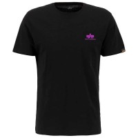 тениска,мъжки,тениски,alpha,industries,basic,small,logo,short,sleeve,t,shirt,black,magenta,(black)