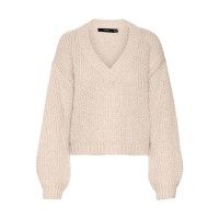 блуза,дамски,пуловери,дамски,плетени,дрехи,vero,moda,maybe,v,neck,sweater,birch,(beige)