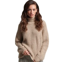 блуза,дамски,пуловери,дамски,плетени,дрехи,superdry,slouchy,stitch,roll,neck,sweater,beige,(soft,beige,marl)