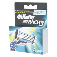 бръснене,gillette,mach3,razor,blade,refills,4,units,silver,(silver)