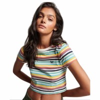 къса,блуза,дамски,топове,superdry,vintage,stripe,crop,top,multicolor,(pigment,yellow,stripe)