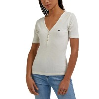 тениска,дамски,тениски,lee,henley,short,sleeve,v,neck,t,shirt,ecru,(beige)