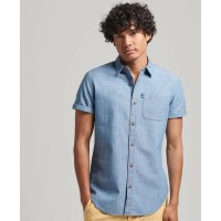 риза,с,къс,ръкав,мъжки,ризи,superdry,vintage,loom,short,sleeve,shirt,worn,wash,indigo,(blue)
