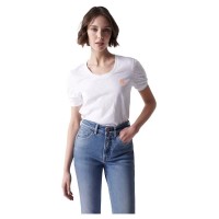 тениска,дамски,тениски,salsa,jeans,mini,logo,short,sleeve,t,shirt,white