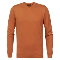 блуза,мъжки,пуловери,petrol,industries,002,basic,v,neck,sweater,orange