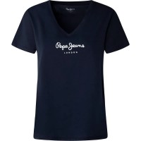 тениска,дамски,тениски,pepe,jeans,wendy,short,sleeve,v,neck,t,shirt,dulwich,(blue)