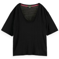 тениска,дамски,тениски,scotch,&,soda,soft,short,sleeve,v,neck,t,shirt,black