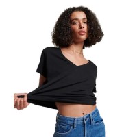 тениска,дамски,тениски,superdry,studios,slub,embroidered,short,sleeve,v,neck,t,shirt,black
