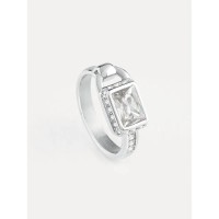 бижутерия,guess,jubr02196jwrh54,shiny,padlock,ring,clear,(silver)