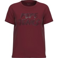 тениска,дамски,тениски,pepe,jeans,bria,short,sleeve,t,shirt,burgundy,(red)