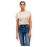 дамски,блузи,дамски,ризи,vila,ellette,short,sleeve,blouse,cement,(beige)