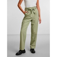 панталони,дамски,панталони,pieces,boss,paperbag,straight,fit,high,waist,pants,green,(tea)