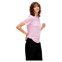 тениска,дамски,тениски,selected,my,essential,short,sleeve,t,shirt,cyclamen,stripes,bright,white,(pink)