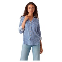 риза,с,дълъг,ръкав,дамски,блузи,дамски,ризи,vero,moda,bumpy,new,long,sleeve,shirt,beaucoup,blue,stripes,snow,white,(multicolor)