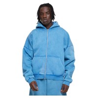 блуза,мъжки,пуловери,urban,classics,heavy,sand,washed,90´s,full,zip,sweatshirt,blue,(royal)