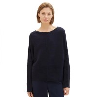 блуза,дамски,пуловери,дамски,плетени,дрехи,tom,tailor,1037737,knit,structured,batwing,sweater,sky,captain,blue,(blue)