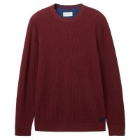 блуза,мъжки,пуловери,tom,tailor,1038612,structured,knit,sweater,tawny,port,red,melange,(red)
