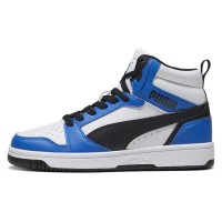 маратонки,детски,маратонки,puma,rebound,v6,mid,trainers,puma,white,puma,black,racing,blue,(blue)