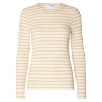 тениска,мъжки,тениски,дамски,тениски,selected,anna,long,sleeve,t,shirt,yellow,(oatmeal,stripes,w,snow,white,stripes)