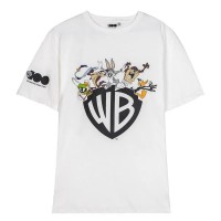тениска,мъжки,тениски,cerdá,warner,100,short,sleeve,t,shirt,white