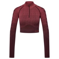 блуза,дамски,блузи,hummel,mt,fade,seamless,half,zip,sweatshirt,red,(bitter,chocolate,mineral,red)