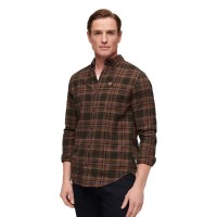карирана,риза,мъжки,ризи,superdry,cotton,lumberjack,long,sleeve,shirt,brown,(drayton,check,olive)
