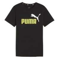 тениска,детски,тениски,puma,ess+,2,col,logo,short,sleeve,t,shirt,black,lime,sheen,(black)