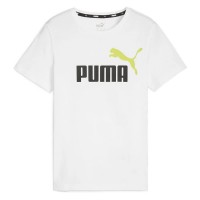 тениска,детски,тениски,puma,ess+,2,col,logo,short,sleeve,t,shirt,white,lime,sheen,(white)
