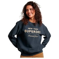 блуза,дамски,блузи,superdry,luxe,metallic,logo,sweatshirt,black,(black)