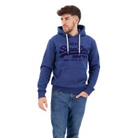 суичър,мъжки,пуловери,superdry,tonal,vintage,logo,hoodie,bright,blue,marl,(blue)