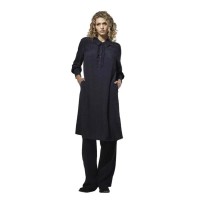 рокля,дамски,поли,и,рокли,redgreen,dytte,long,sleeve,midi,dress,dark,navy,pattern,(black)
