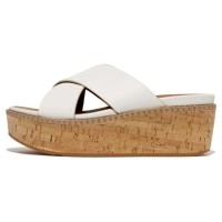 дамски,сандали,и,чехли,fitflop,eloise,leather,cork,wedge,cross,slides,urban,white,(white)