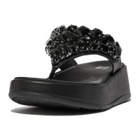 джапанки,мъжки,джапанки,и,чехли,fitflop,f,mode,jewel,deluxe,leather,flatform,toe,thongs,flip,flops,black,(black)