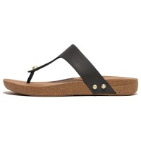джапанки,дамски,сандали,и,чехли,fitflop,iqushion,leather,toe,post,flip,flops,black