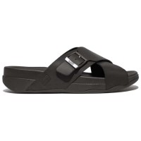 мъжки,джапанки,и,чехли,fitflop,surfer,buckle,nubuck,cross,slides,black,(black)