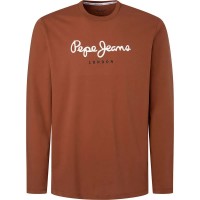 тениска,мъжки,тениски,pepe,jeans,eggo,long,sleeve,t,shirt,sculpture,(brown)