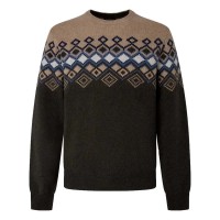блуза,мъжки,пуловери,hackett,fairisle,sweater,khaki,multicolor,(green)