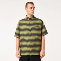 риза,с,къс,ръкав,дамски,ризи,мъжки,ризи,oakley,all,day,rc,short,sleeve,shirt,green,(distorted,stripes,green)