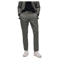 панталони,мъжки,панталони,selected,slim,liam,dress,pants,light,grey,melange,detail,brown,check