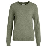 блуза,дамски,пуловери,дамски,плетени,дрехи,vila,ril,sweater,oil,green,detail,melange,(green)