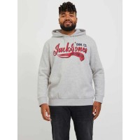 суичър,мъжки,пуловери,jack,&,jones,logo,2,col,plus,size,hoodie,white,melange,(grey)