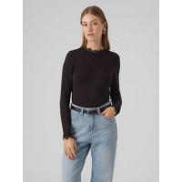 тениска,дамски,тениски,vero,moda,rosa,long,sleeve,high,neck,t,shirt,black