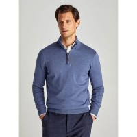 блуза,мъжки,пуловери,façonnable,cosilk,half,zip,sweater,blue,(pop,blue)