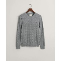 блуза,мъжки,пуловери,gant,cable,sweater,grey,melange,(grey)