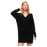 пуловер,дамски,поли,и,рокли,superdry,v,jumper,long,sleeve,short,dress,black,(black)