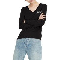 тениска,дамски,тениски,armani,exchange,8nyt89,yjg3z,long,sleeve,v,neck,t,shirt,black,(black)